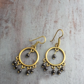 Indian traditional earrings gold and black colors