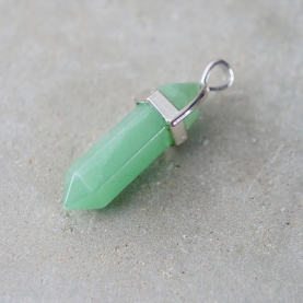 Conic 6 faces pendant with green jade stone