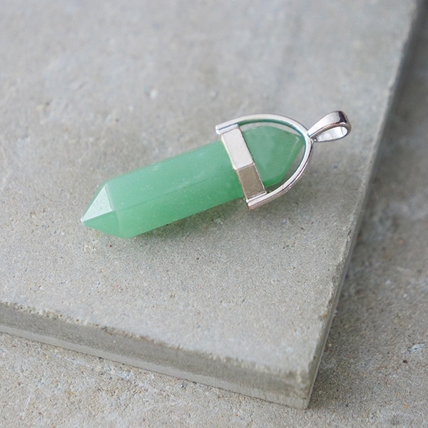 Green Jade Stone Pendant and Necklace - Choose Sterling Silver Chain or  Leather Cord - Quantity of 1 - Made to Order
