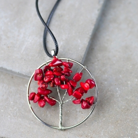 Collier avec Corail rouge