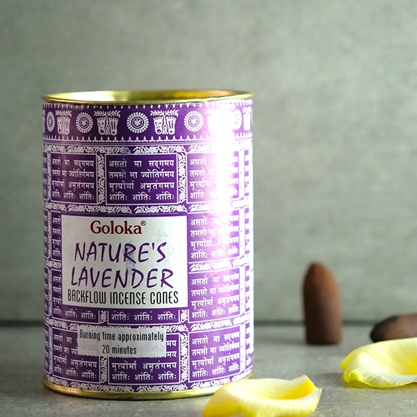 Indian cone incense Backflow lavender Goloka