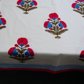 Indian handicraft printed table cover red color
