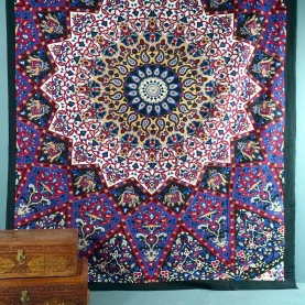 Indian cotton wall hanging Mandala black and blue
