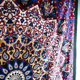 Indian cotton wall hanging Mandala black and blue