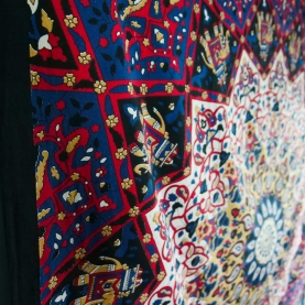 Indian cotton wall hanging Mandala black and blue