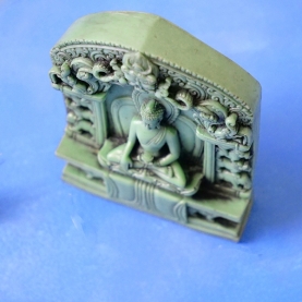 Indian Buddha green resin temple