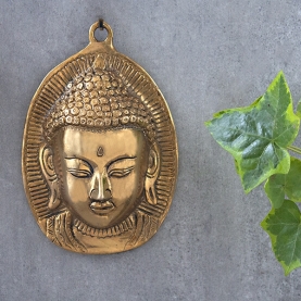 Indian brass Buddha wall mask