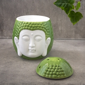 Green ceramic Buddha essential oil burner