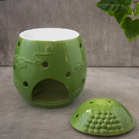 Green ceramic Buddha essential oil burner