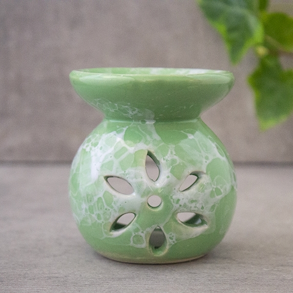 Ceramic essential oil burner green color