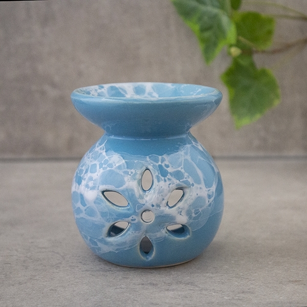 Ceramic essential oil burner blue color