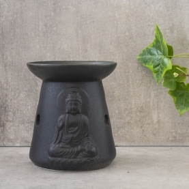 Black ceramic Buddha essential oil burner