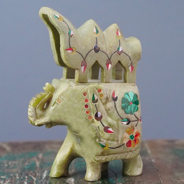 Indian inlaid marble statue Elephant