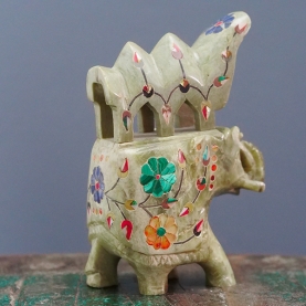 Indian inlaid marble statue Elephant
