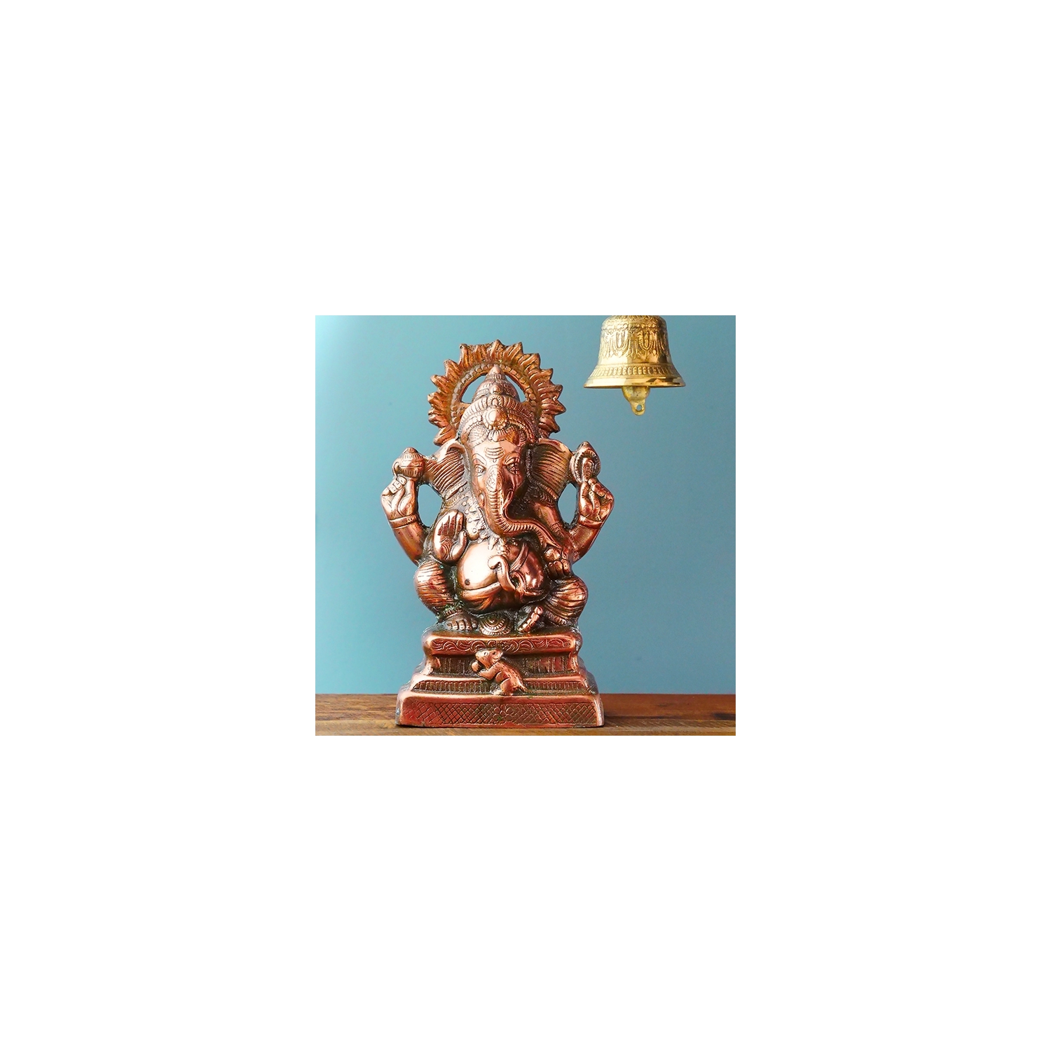 Statue dieu hindou en cuivre Ganesh