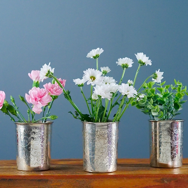 Indian decorative metal glass