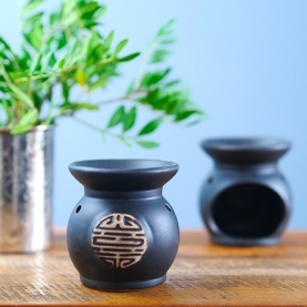 Ceramic essential oil burner zen black color