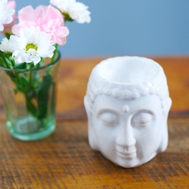 White ceramic Buddha essential oil burner