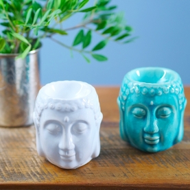 White ceramic Buddha essential oil burner