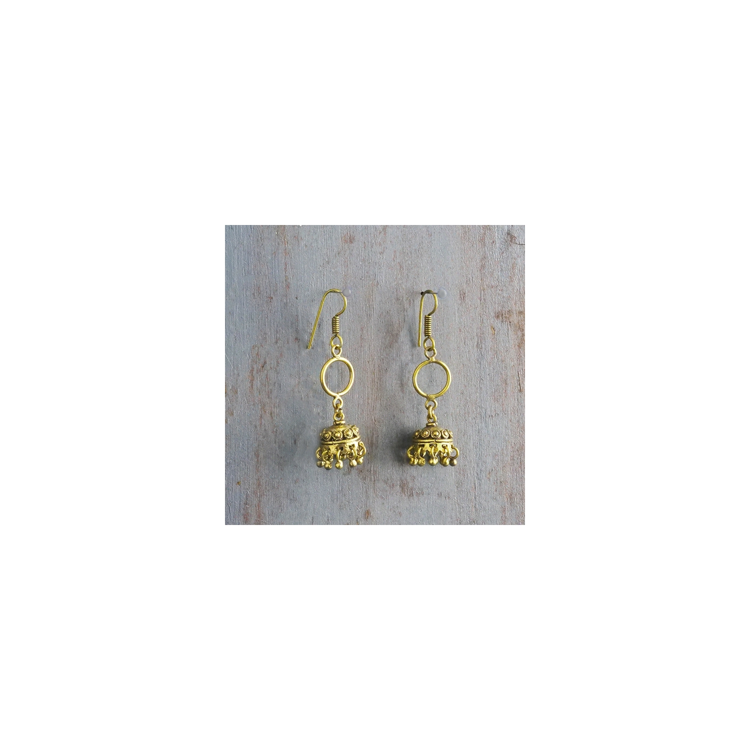 Indian earrings golden Jhumki jewels