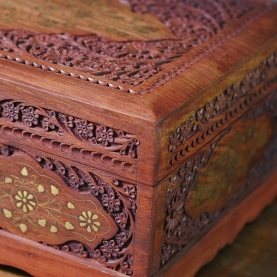 Indian wooden handicraft jewellery box L40