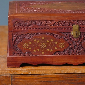 Indian wooden handicraft jewellery box L40