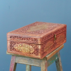 Indian wooden handicraft jewellery box L40