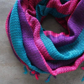 Indian mix cotton scarf pink and blue
