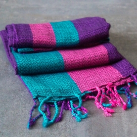 Indian mix cotton scarf pink and blue