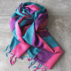 Indian mix cotton scarf pink and blue