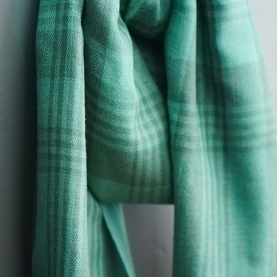 Indian cashmere woolen scarf diamond green