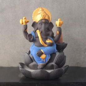 Terracotta backflow incense burner Ganesh