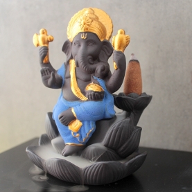 Terracotta backflow incense burner Ganesh