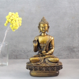 Golden resin Indian Buddha statue