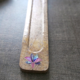 Indian stone incense sticks stand lotus