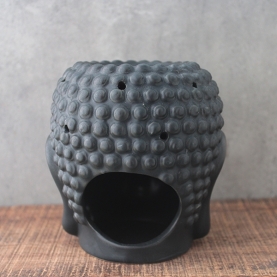 Black ceramic Buddha essential oil burner