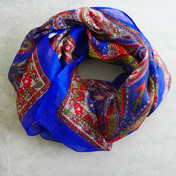 Beautiful Indian Silk Scarfs Authentic Rare Handmade 