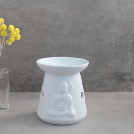 White ceramic Buddha essential oil burner