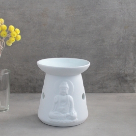 White ceramic Buddha essential oil burner