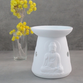 White ceramic Buddha essential oil burner