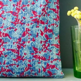 Indian cushion cover Kantha blue L40