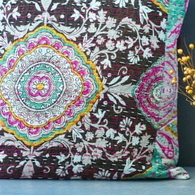 Indian cushion cover Kantha brown L40
