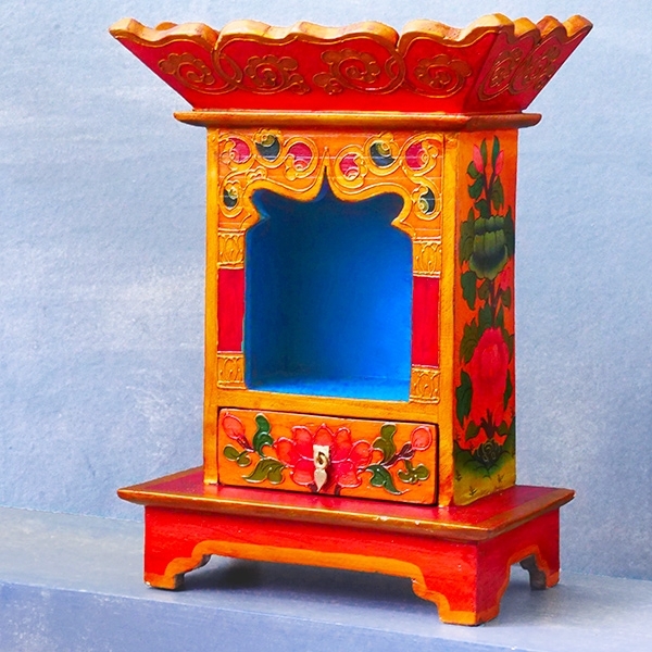 Handcrafted wooden temple Nepalese Altar