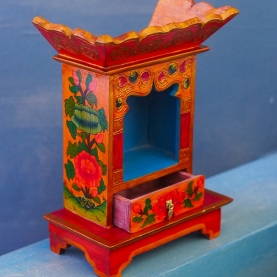 Handcrafted wooden temple Nepalese Altar