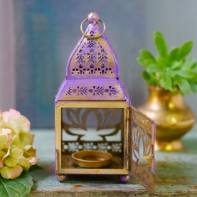 Oriental metal lantern Lotus pink color