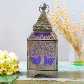 Oriental metal lantern Yoga tree purple color