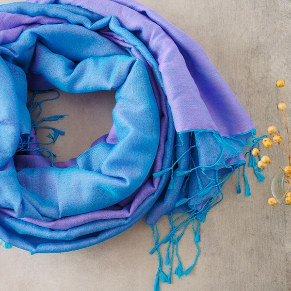 Nepalese handcrafted scarf Chakra blue