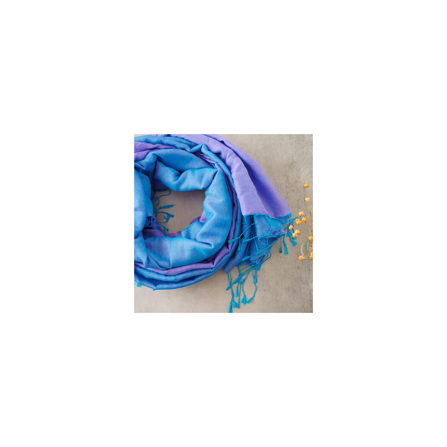 Echarpe népalaise artisanale Chakra bleue