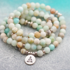 Bracelet Mala Bouddha amazonite