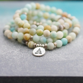 Buddha Mala bracelet or necklace amazonites